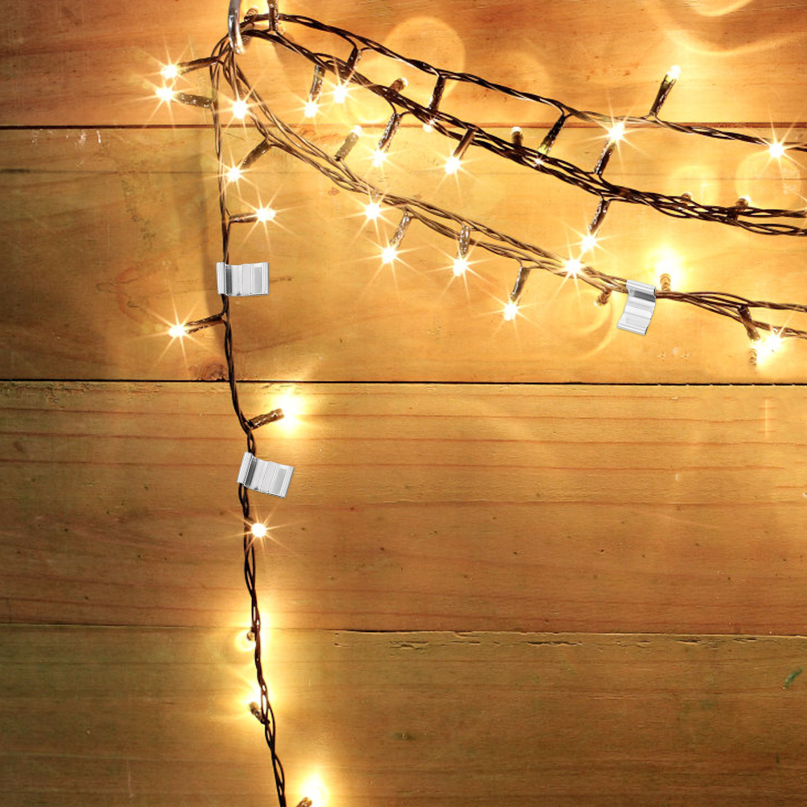 Christmas Lights Outdoor - 100 Peças de Clipes de Metal