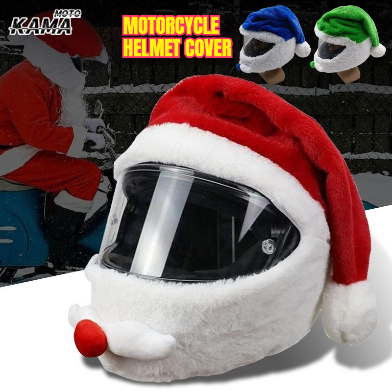 Santa Hat Plush - Capa de Capacete do Papai Noel,