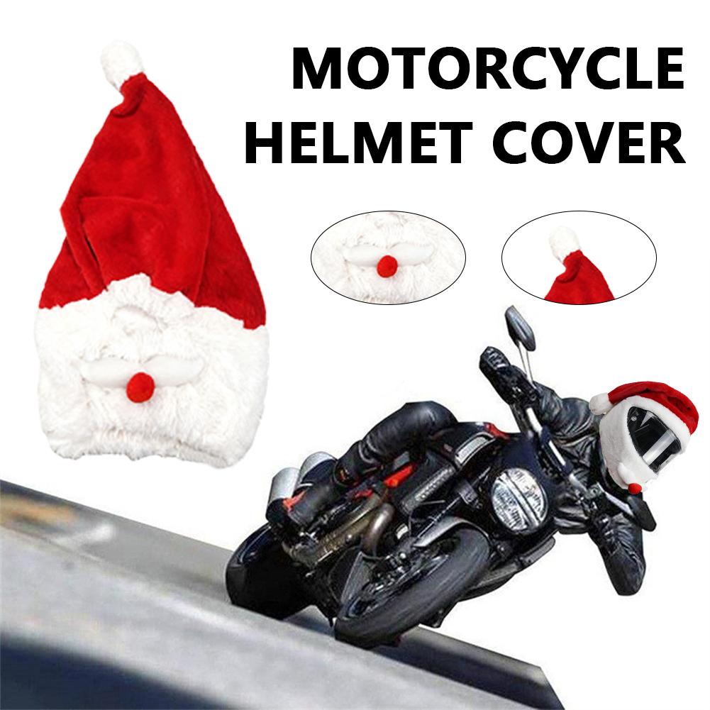 Santa Hat Plush - Motocicleta papai noel engraçado capa elástica