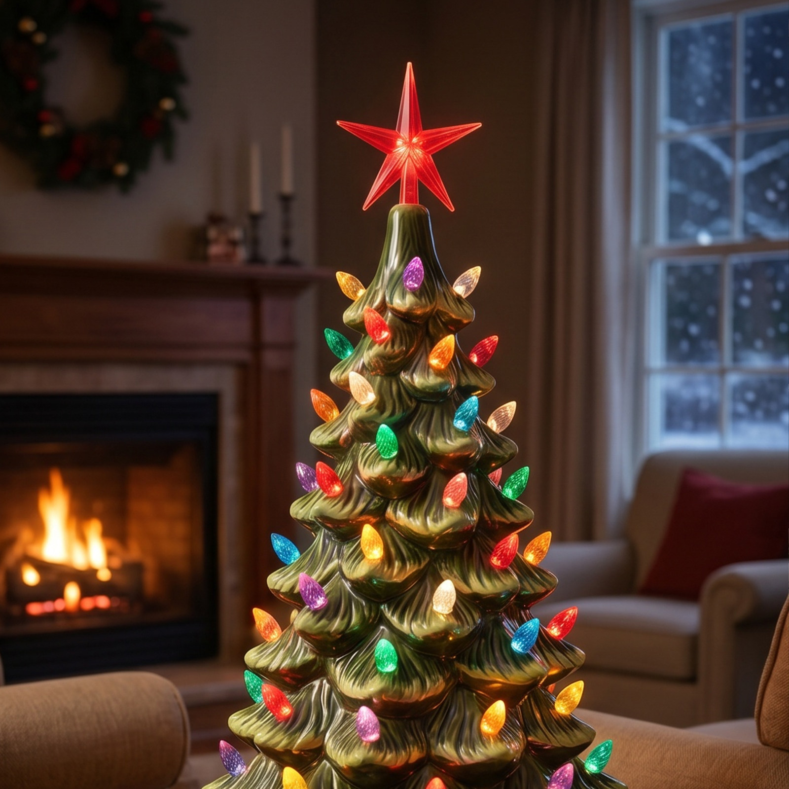 Star Tree Topper - 103 Peças de Lâmpadas de Cerâmica