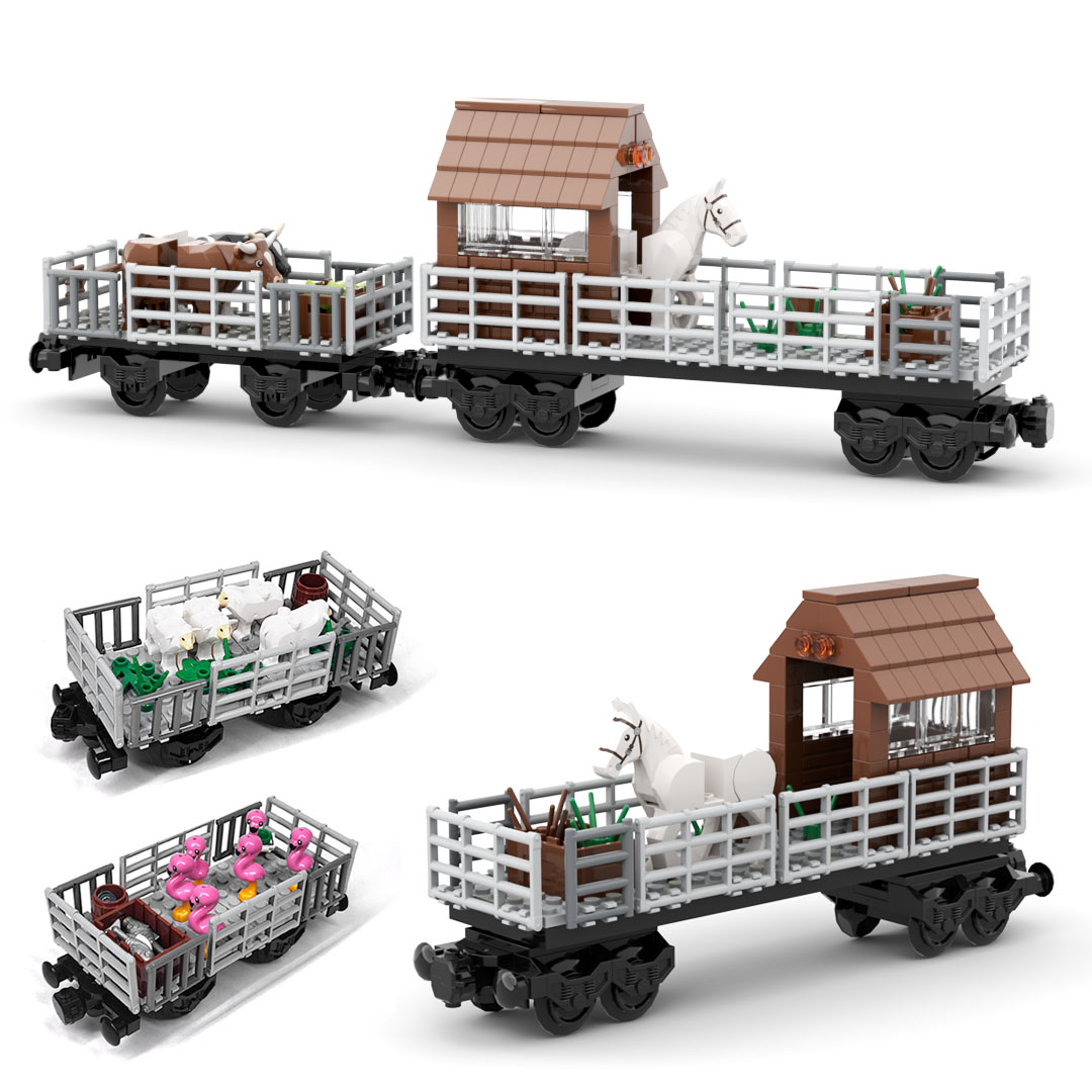 Lego Set Creator - MOC Trem de Transporte de Animais,