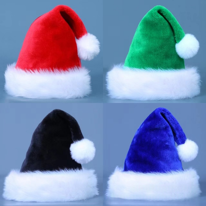 Santa Hat Plush - 1pc Chapéu de Papai Noel de