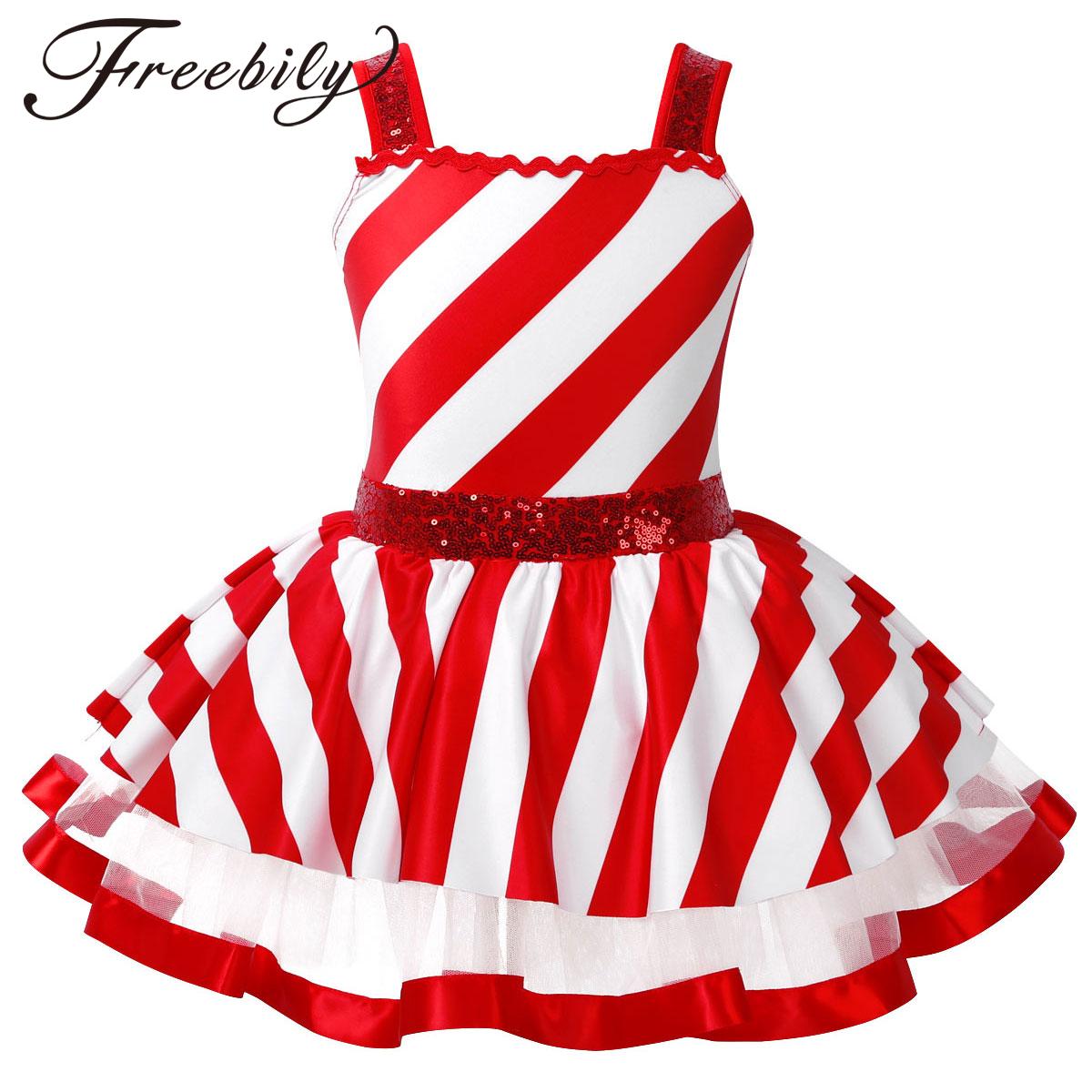 Elf Costume Christmas - Meninas natal doce cana traje brilhante