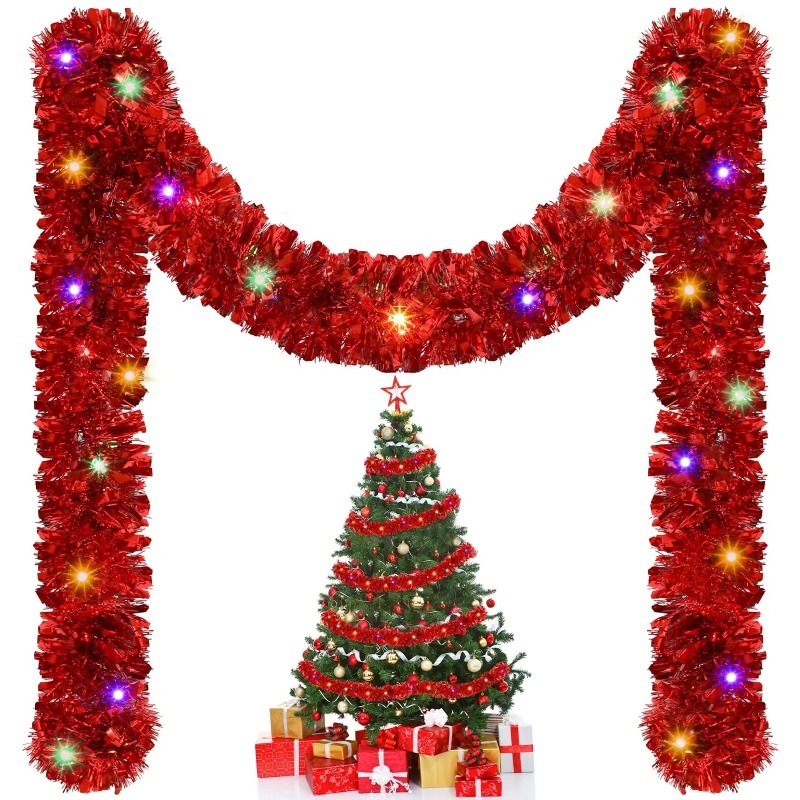 Luzes de Natal com Fita de Lan - Tinsel Garland Decoration avaliação e preço
