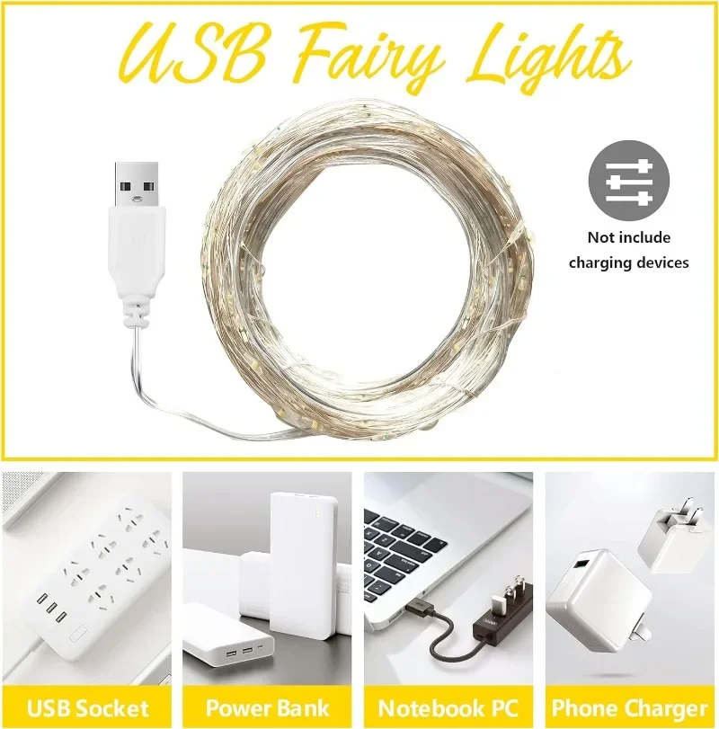 Fio de cobre usb led luzes da  - Led Fairy String Lights avaliação e preço