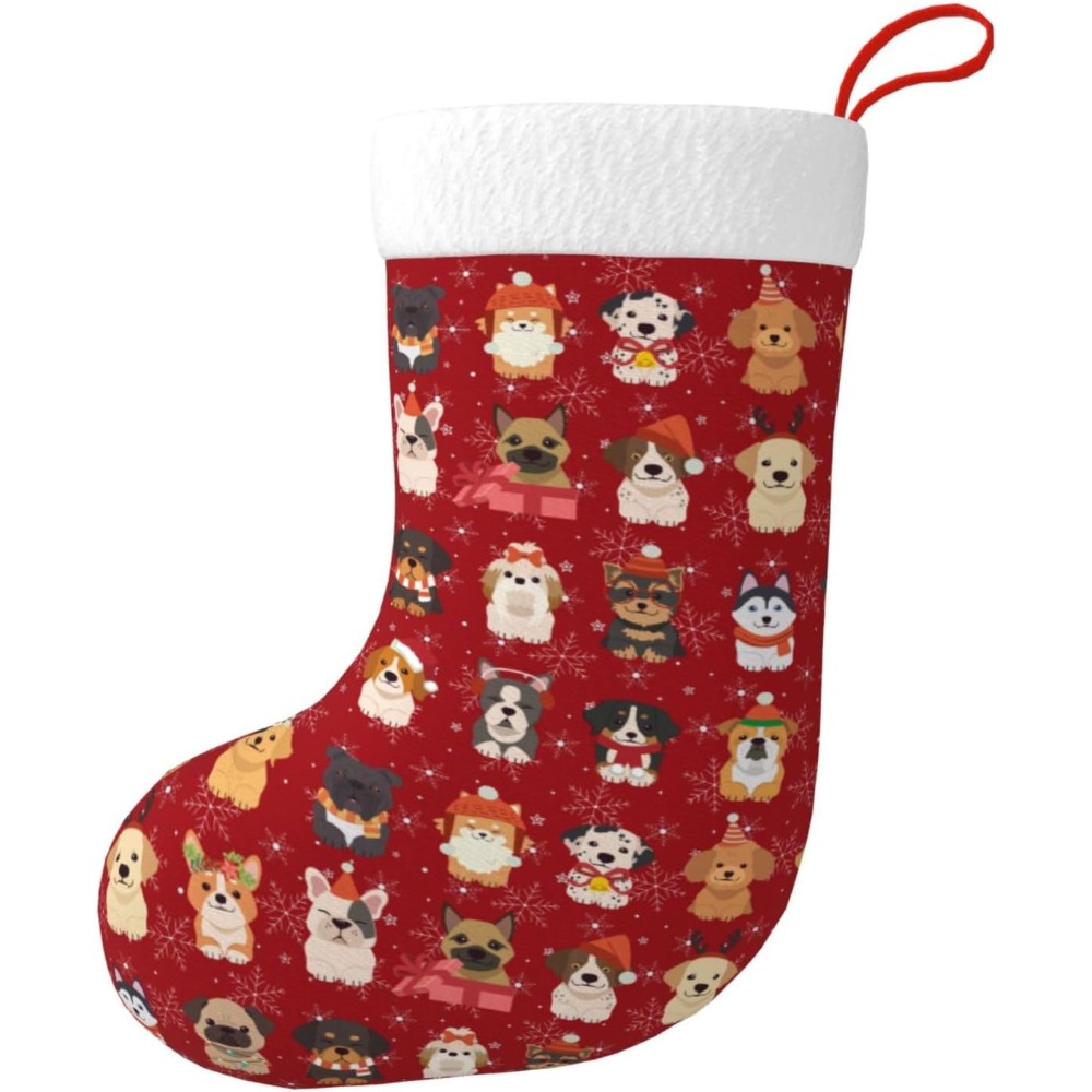 Cães de natal bonitos meias de - Christmas Stocking Hanging avaliação e preço