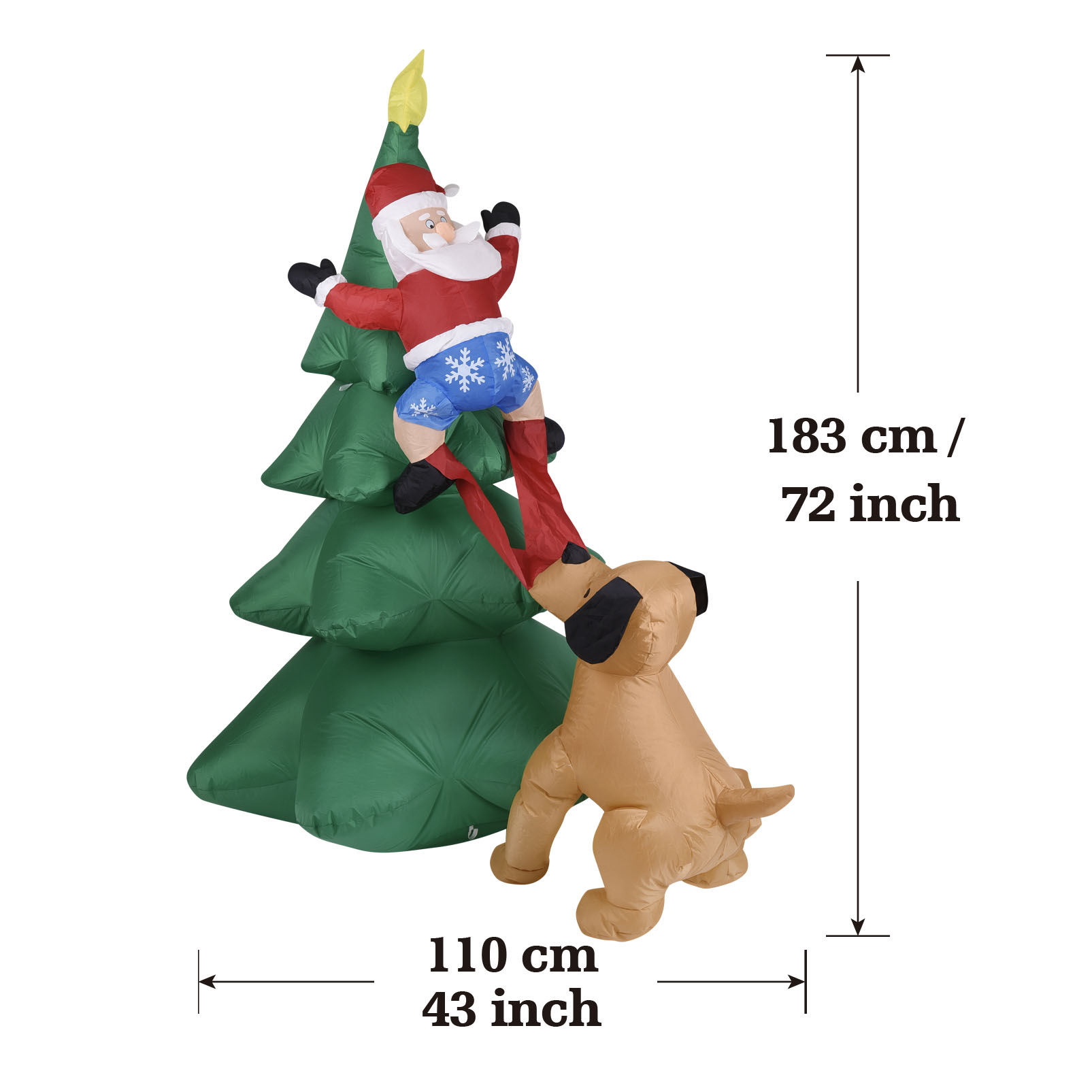 Cão inflável de natal com árvo - Christmas Lights Outdoor avaliação e preço