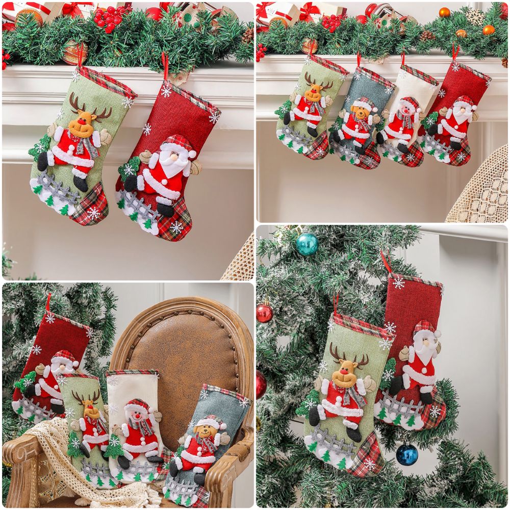 Meias de Natal Multicoloridas  - Christmas Stocking Hanging avaliação e preço