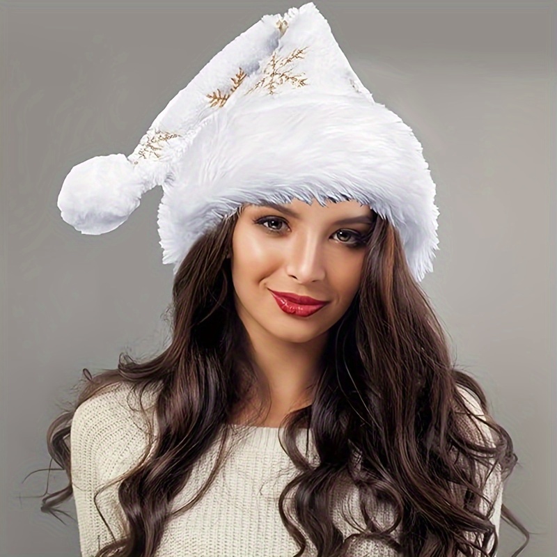 Chapéu de Papai Noel Branco de - Santa Hat Plush avaliação e preço