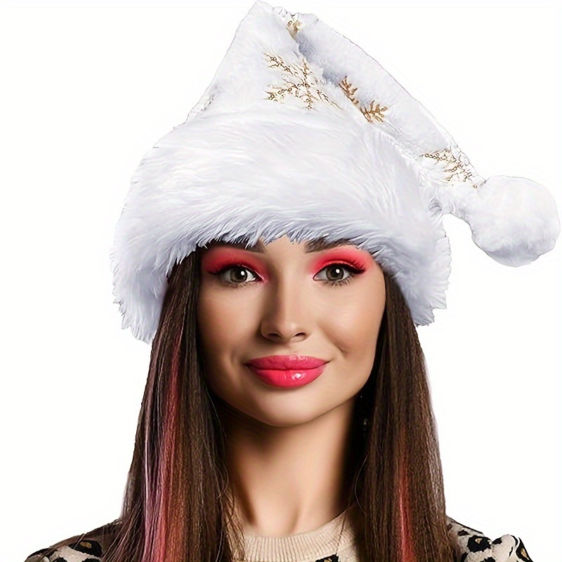 Chapéu de Papai Noel Branco de - Santa Hat Plush avaliação e preço