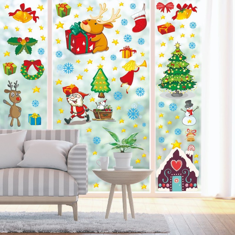 4 pçs pvc natal floco de neve  - Snowflake Window Decal avaliação e preço