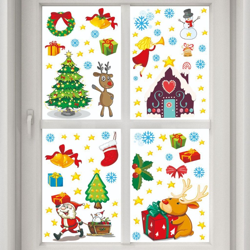 4 pçs pvc natal floco de neve  - Snowflake Window Decal avaliação e preço