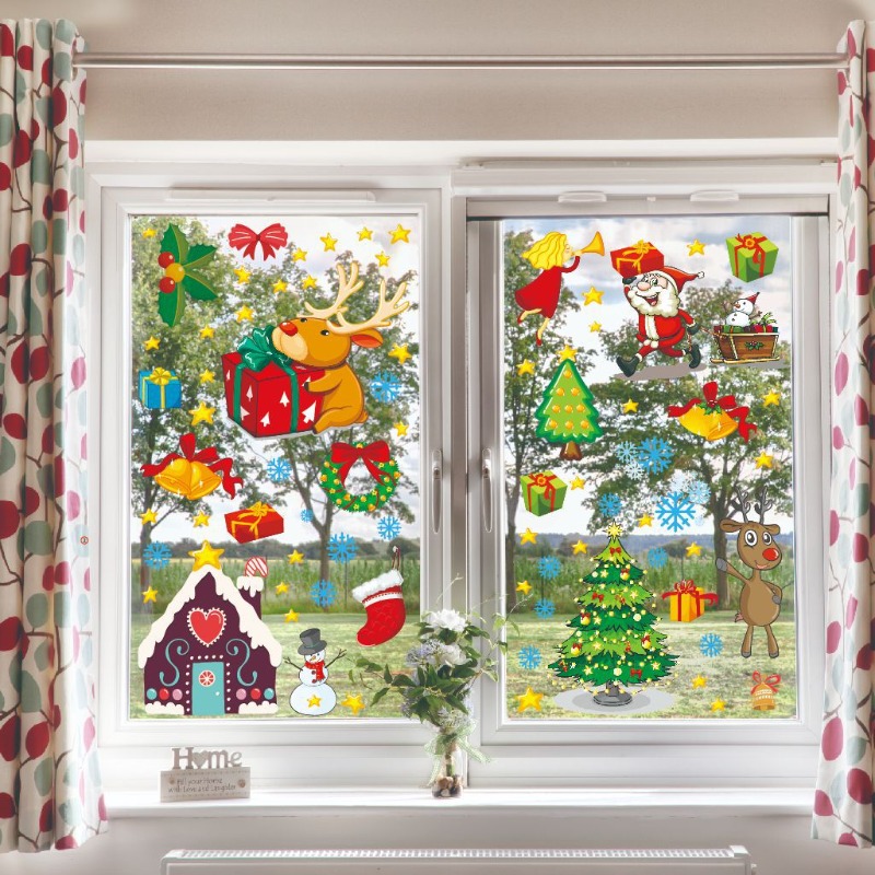 4 pçs pvc natal floco de neve  - Snowflake Window Decal avaliação e preço
